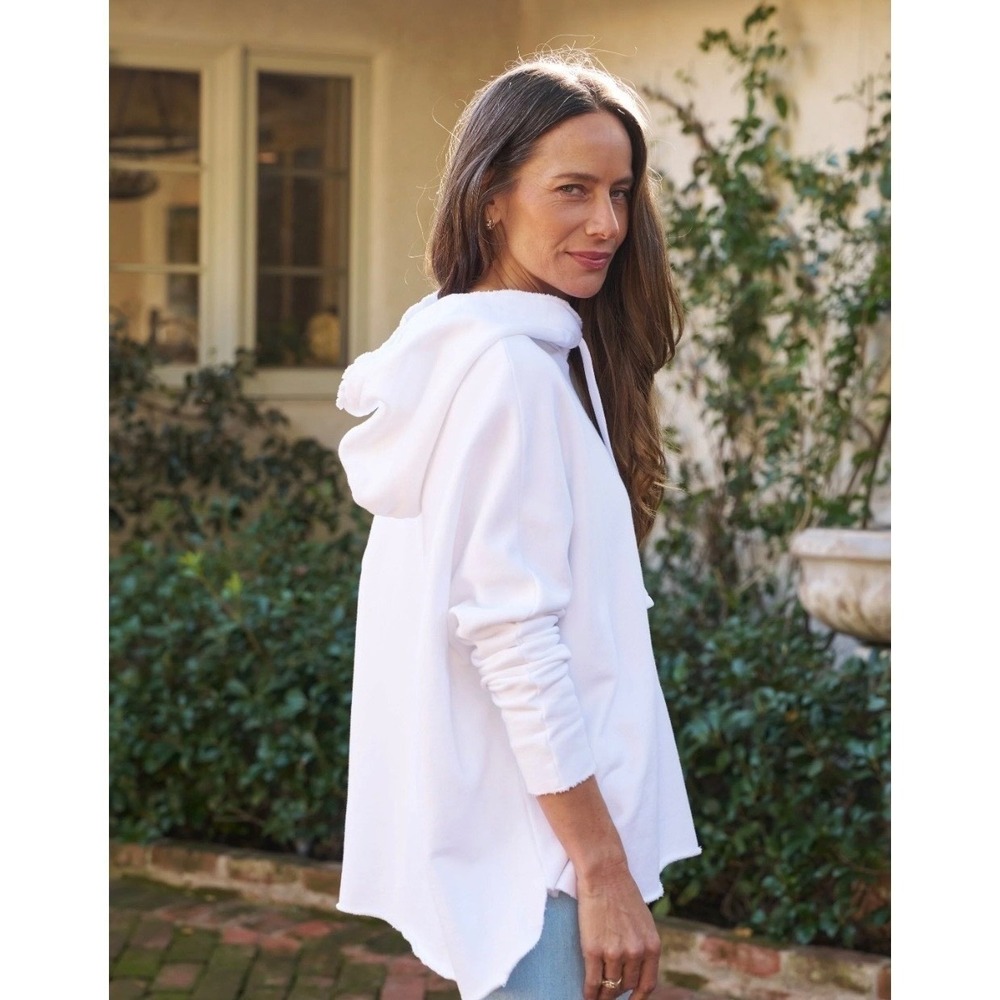 Frank & Eileen Kane Capelet Oversized Hoodie Sweatshirt Size L White Comfort NEW - Picture 7 of 16